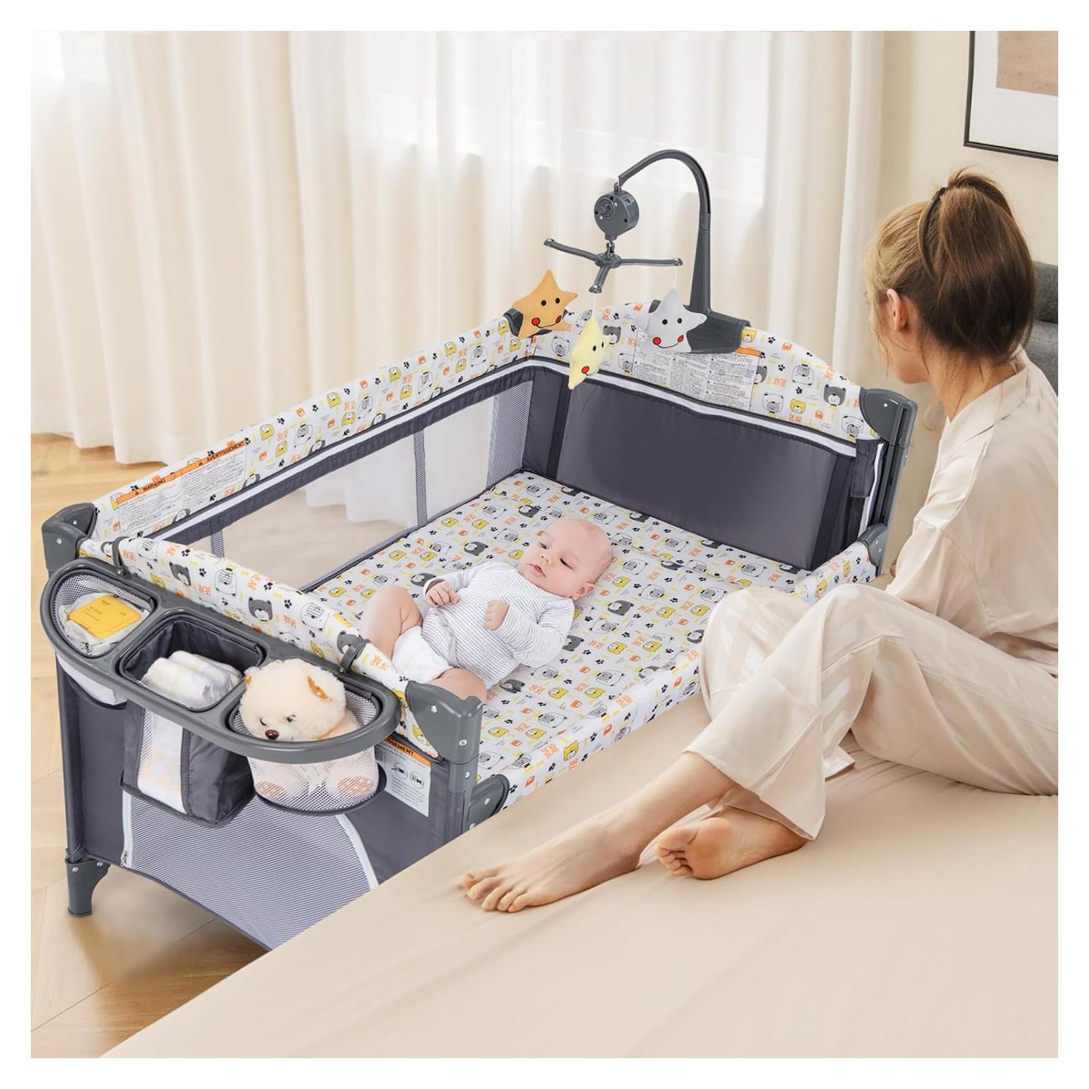 Cuna Lateral 5 en 1 INFANS para Bebés - Plegable y Portátil