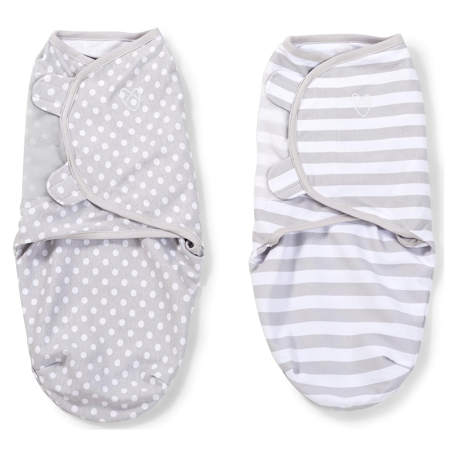 SwaddleMe Original Swaddle Pequeño 0-3 Meses 2-Pack Rayas Grises