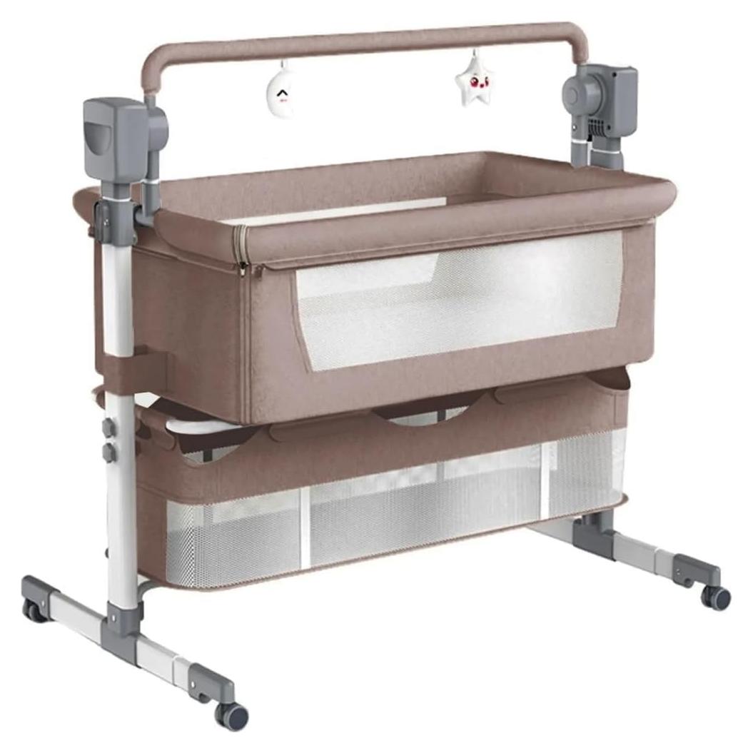 Cuna Lateral Ajustable Dziranam con Ruedas y Malla Transpirable