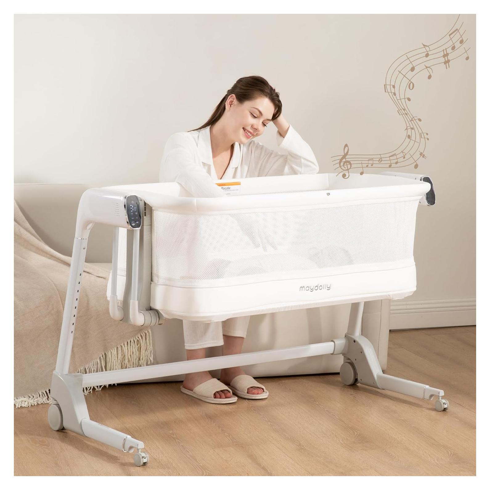 Cuna Inteligente Maydolly con Colchón y 7 Alturas Ajustables