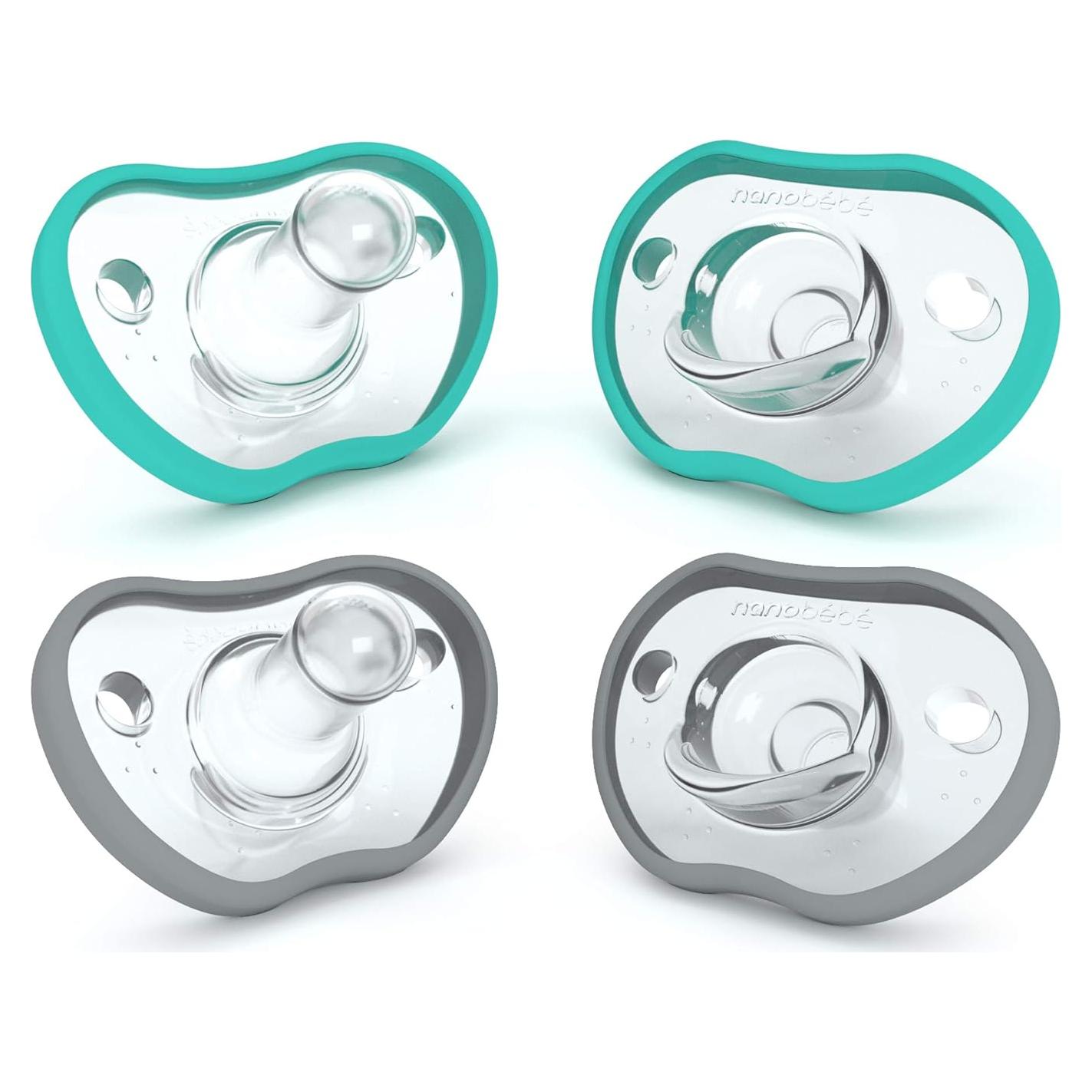 Chupetes Ortodónticos Nanobebe 0-3 Meses 100% Silicona 4pk