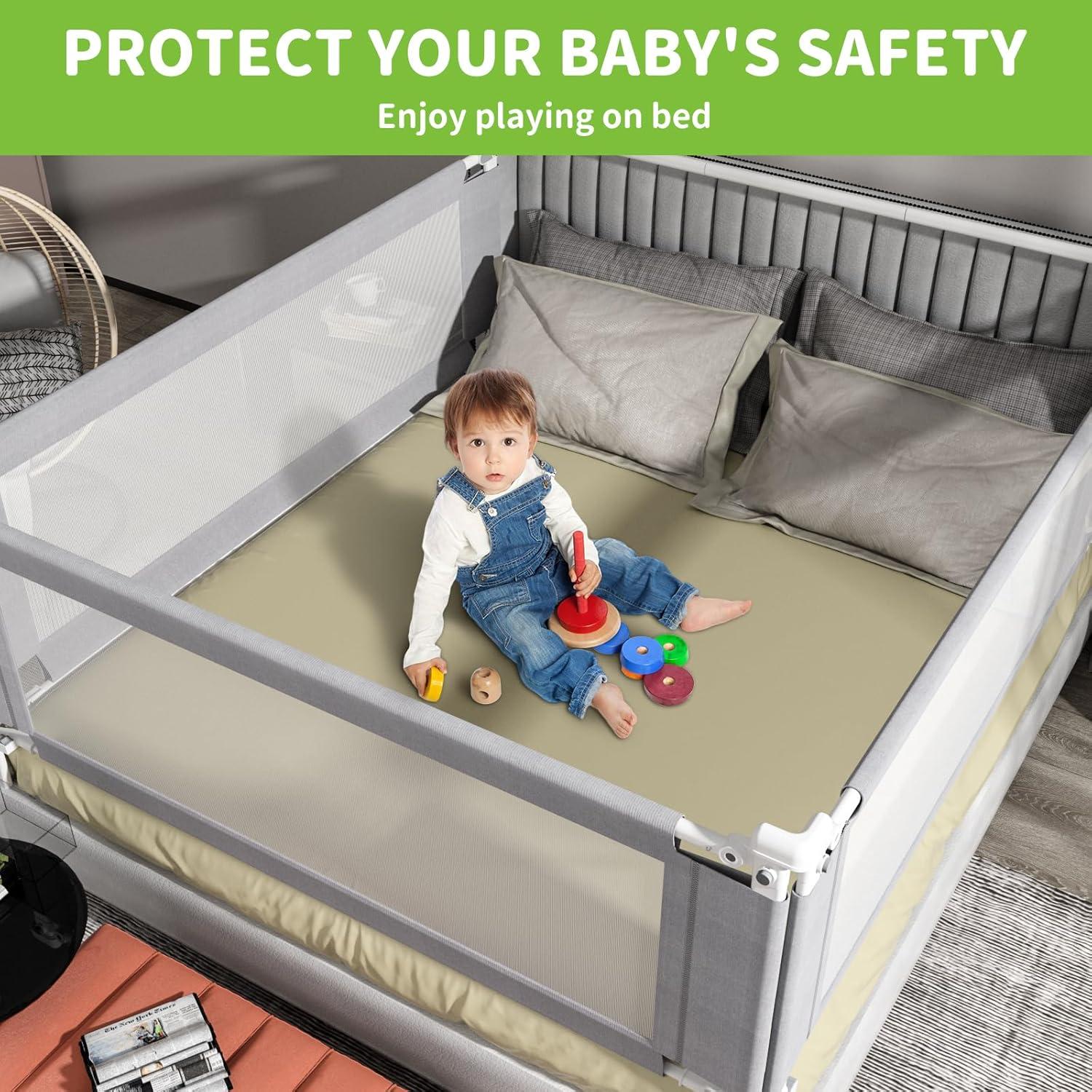 Barra de Cama Ajustable Yulongtengfei para Cama King Size - Gris