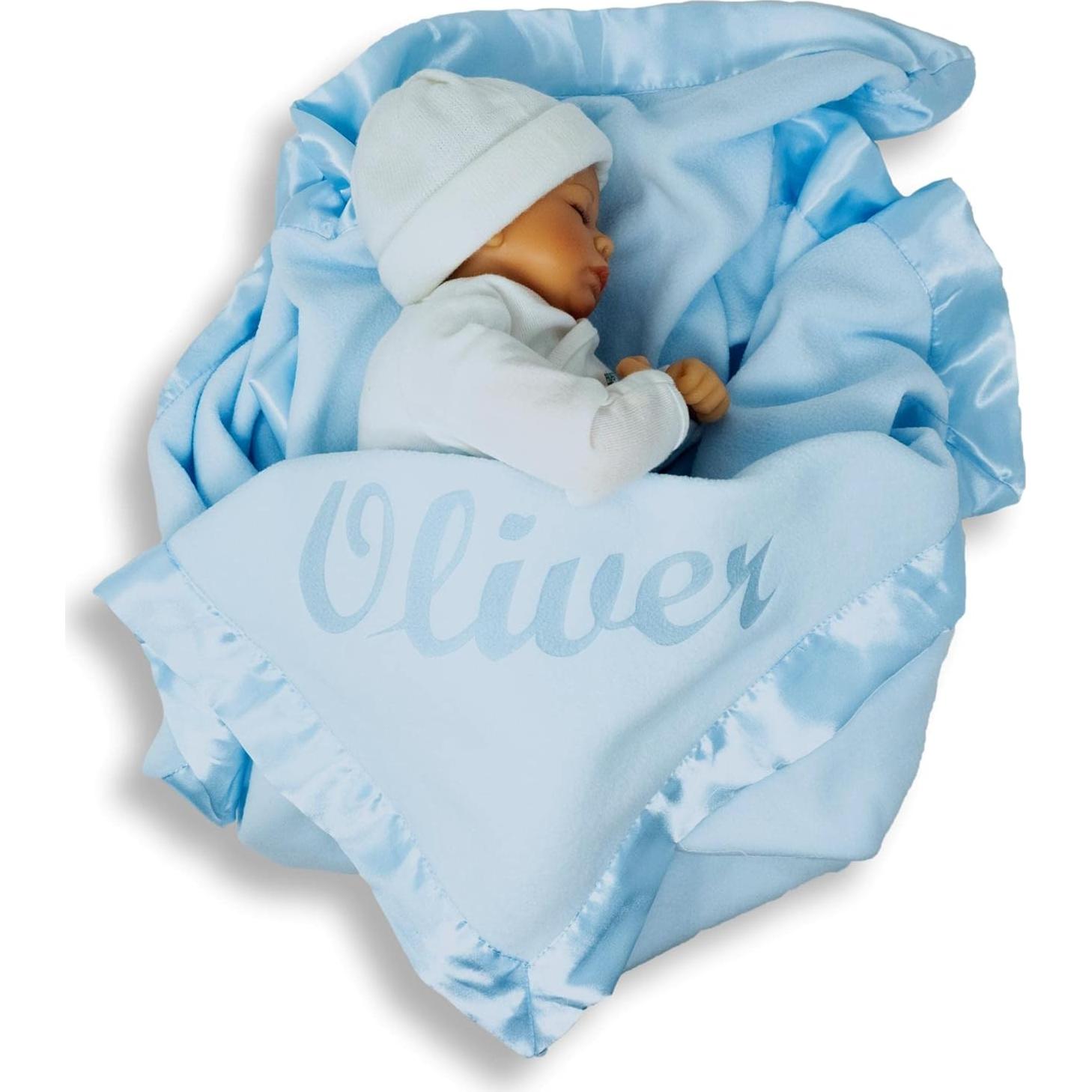 Manta Personalizada para Bebés Custom Catch - Azul 91x91 cm