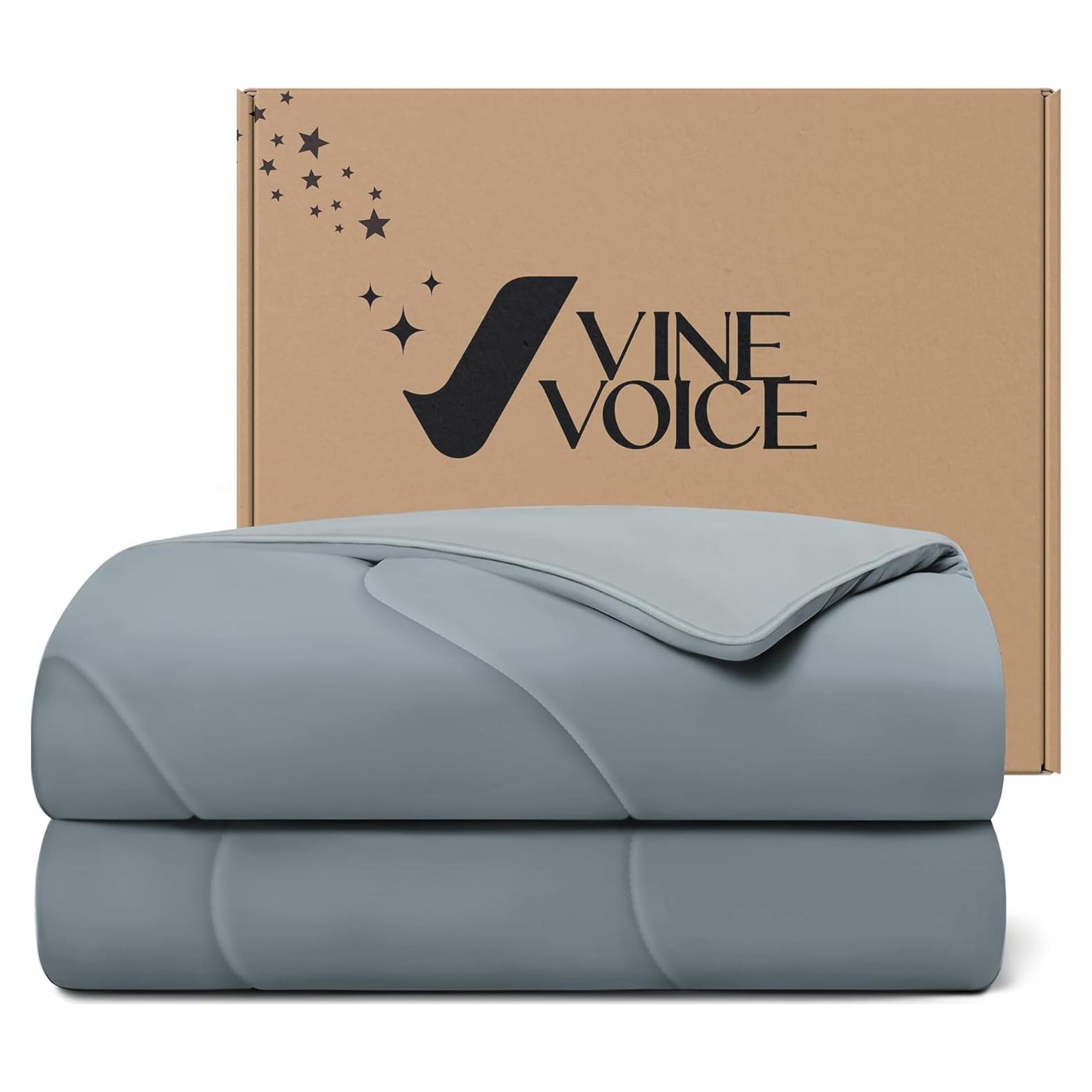 Manta de Enfriamiento Doble Reina Vine Voice 90x90 cm Gris Medio