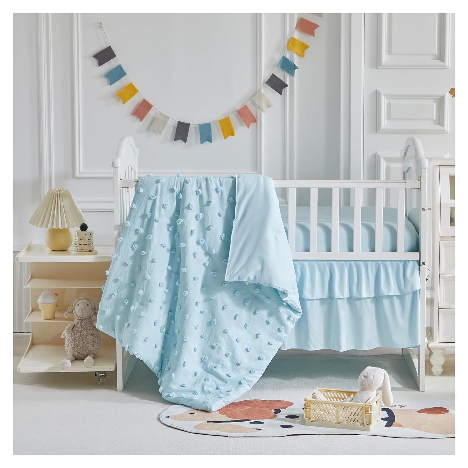 Juego de Ropa de Cuna 3 Piezas Uozzi Azul Boho Shabby Chic