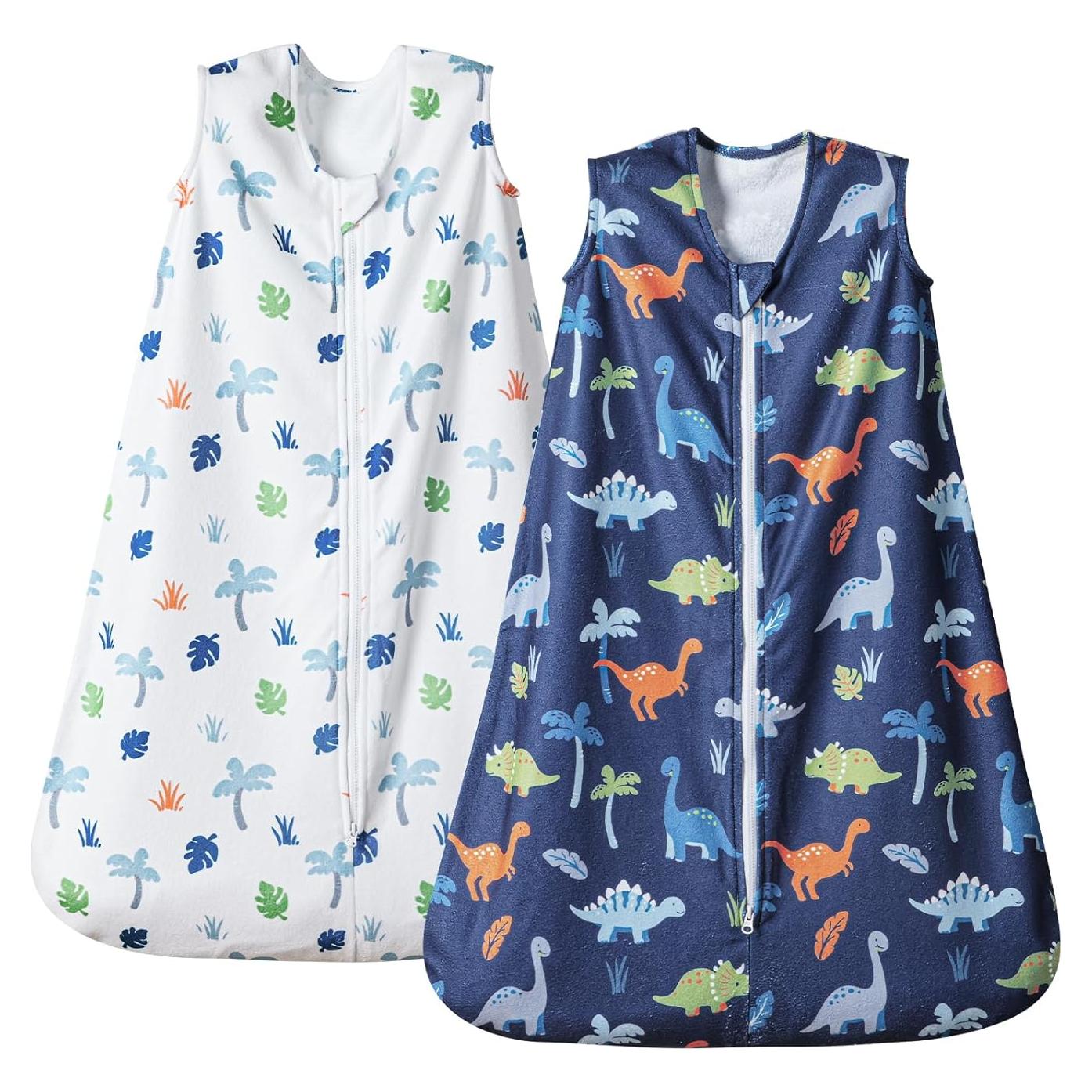 Saco de dormir PHF para bebés 0-6 meses, 2 paquetes, dinosaurio