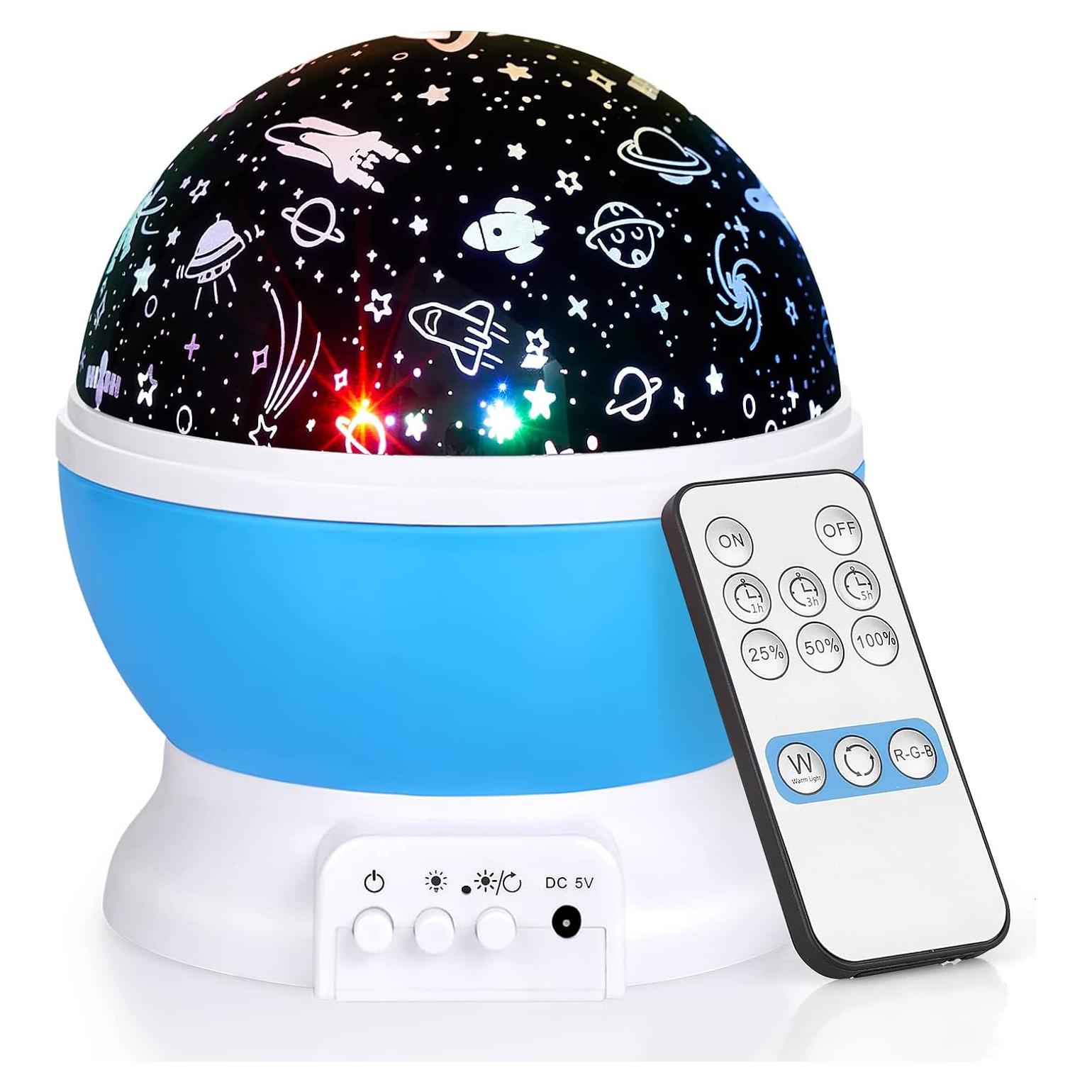 Luz Nocturna Proyector Estrellado SUNNEST Azul con Control Remoto