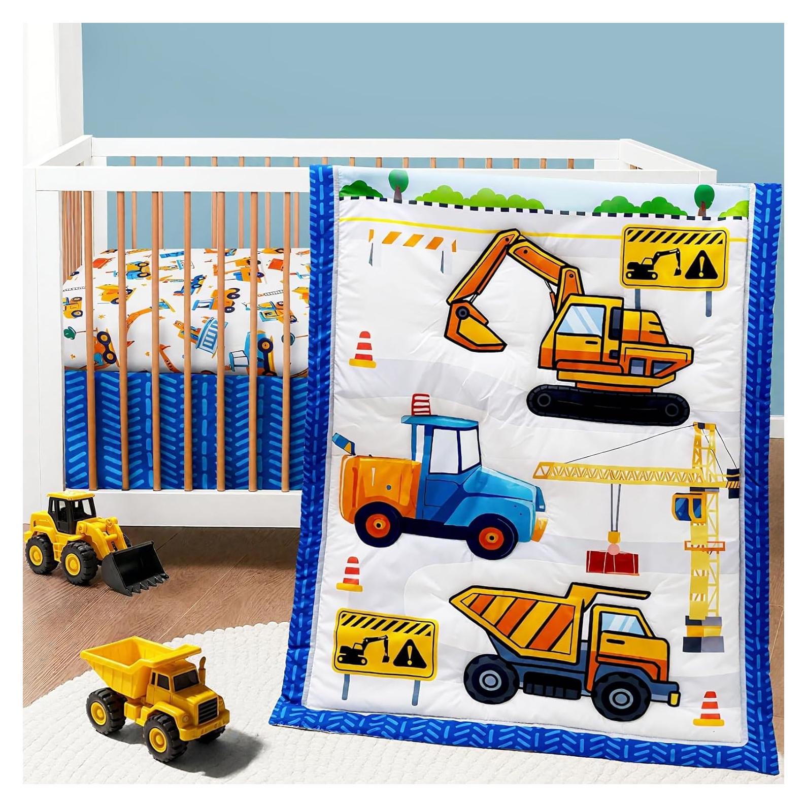 Juego de Ropa de Cuna 3 Piezas FIGEPO Construcción Azul