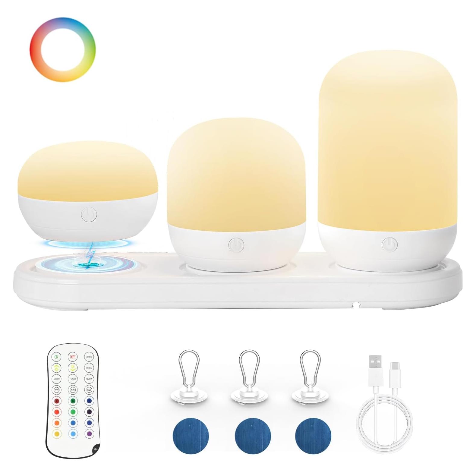 Juego de Luz Nocturna LED 3 en 1 Benaep - 17 Colores y Control Remoto