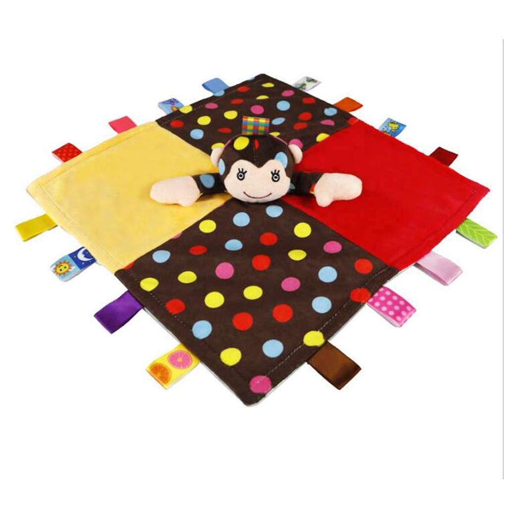 Manta de Seguridad Inchant Mono Colorido - Suave Peluche 33x33 cm