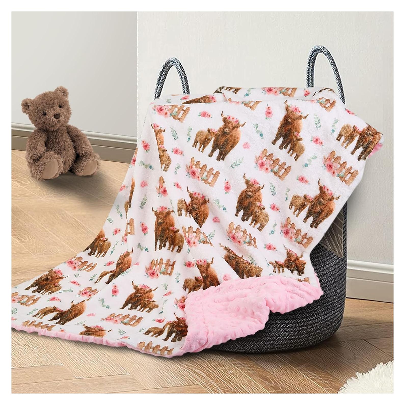 Manta de Bebé DCOOLGO Highland Cow Lovey 71.1x101.6 cm