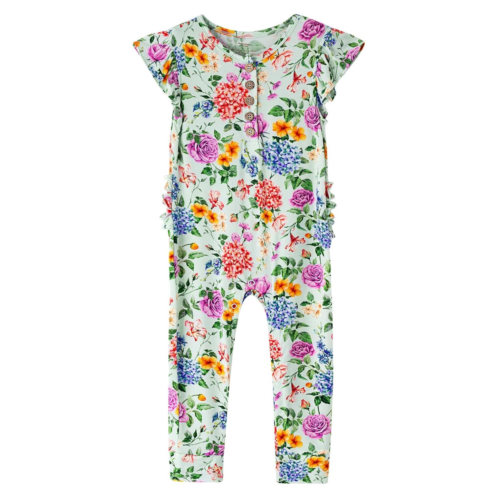 Mono sin mangas BambooBud para bebé 12-18 meses flores