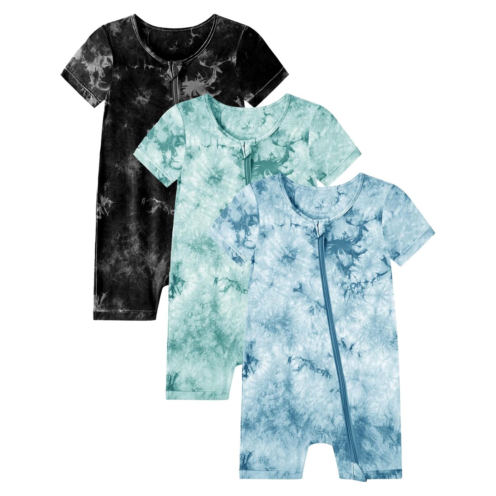 Pijamas de Bebé Jimonda Rayón de Bambú 3 Monos Tie Dye 0-24M