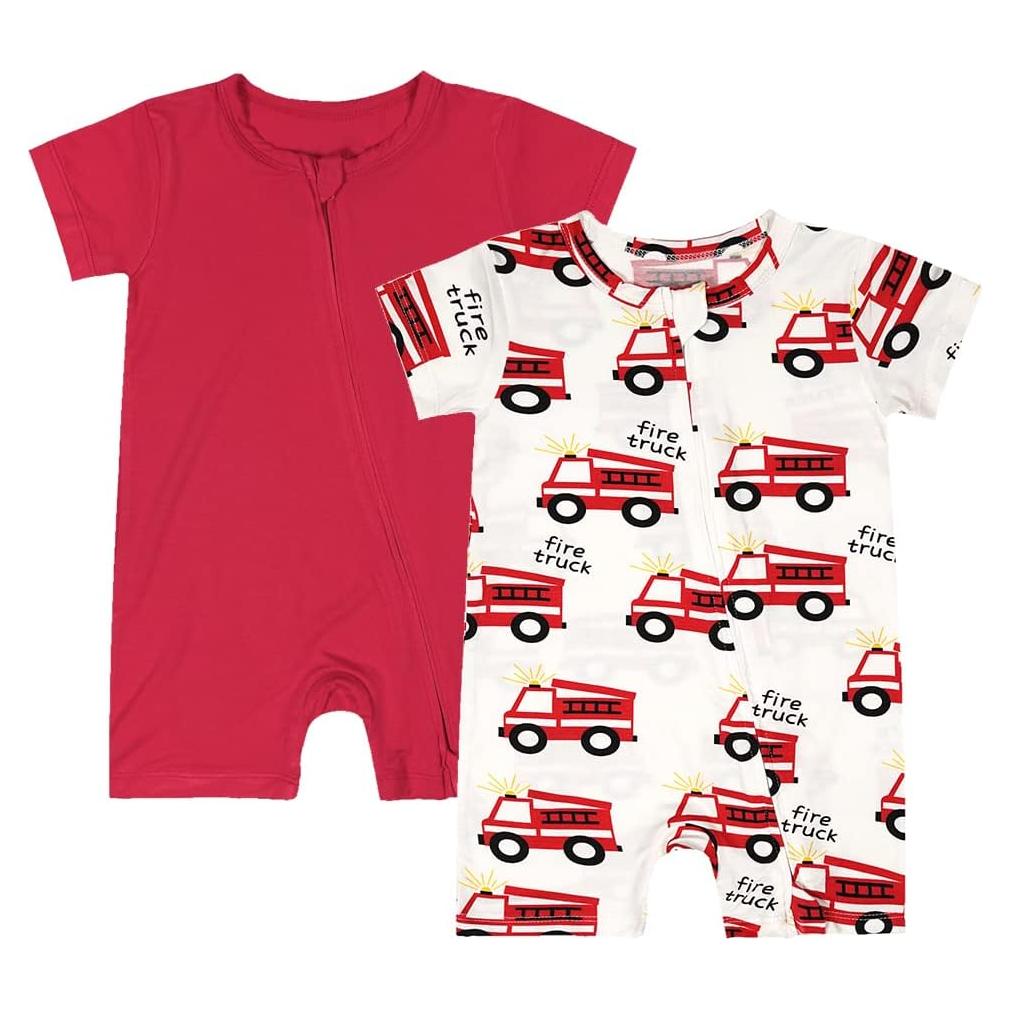 Pijamas de Viscosa de Bambú para Bebés 12-18 Meses Rojo