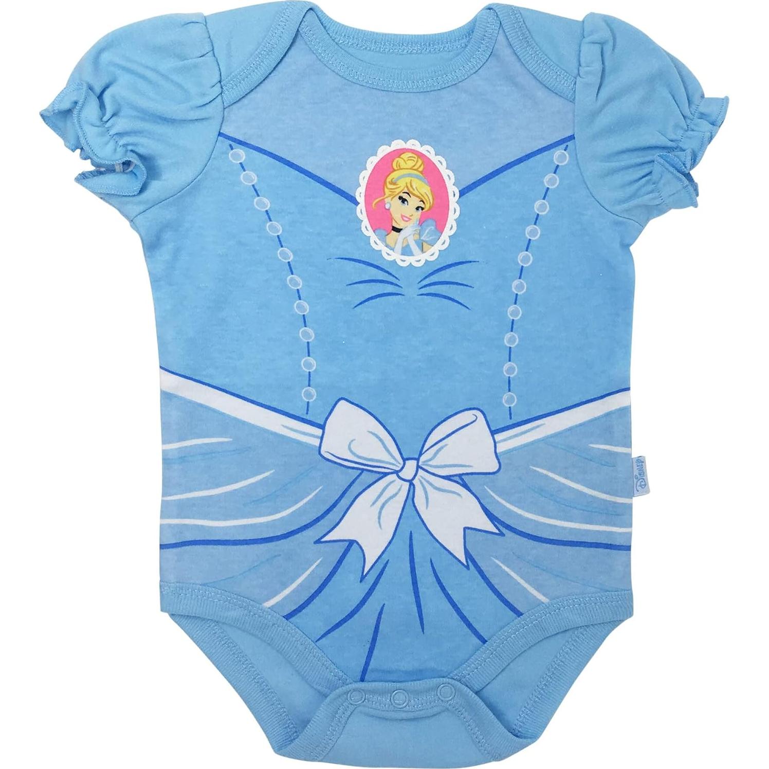 Bodies de Manga Corta Disney Princess con Diadema 0-24 Meses