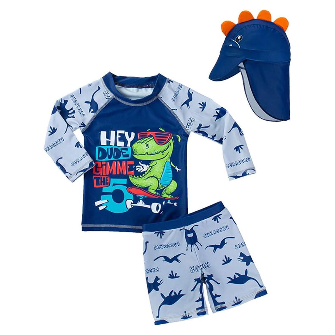 Conjunto de Traje de Baño 3 Piezas Niños UPF 50+ Tiburón