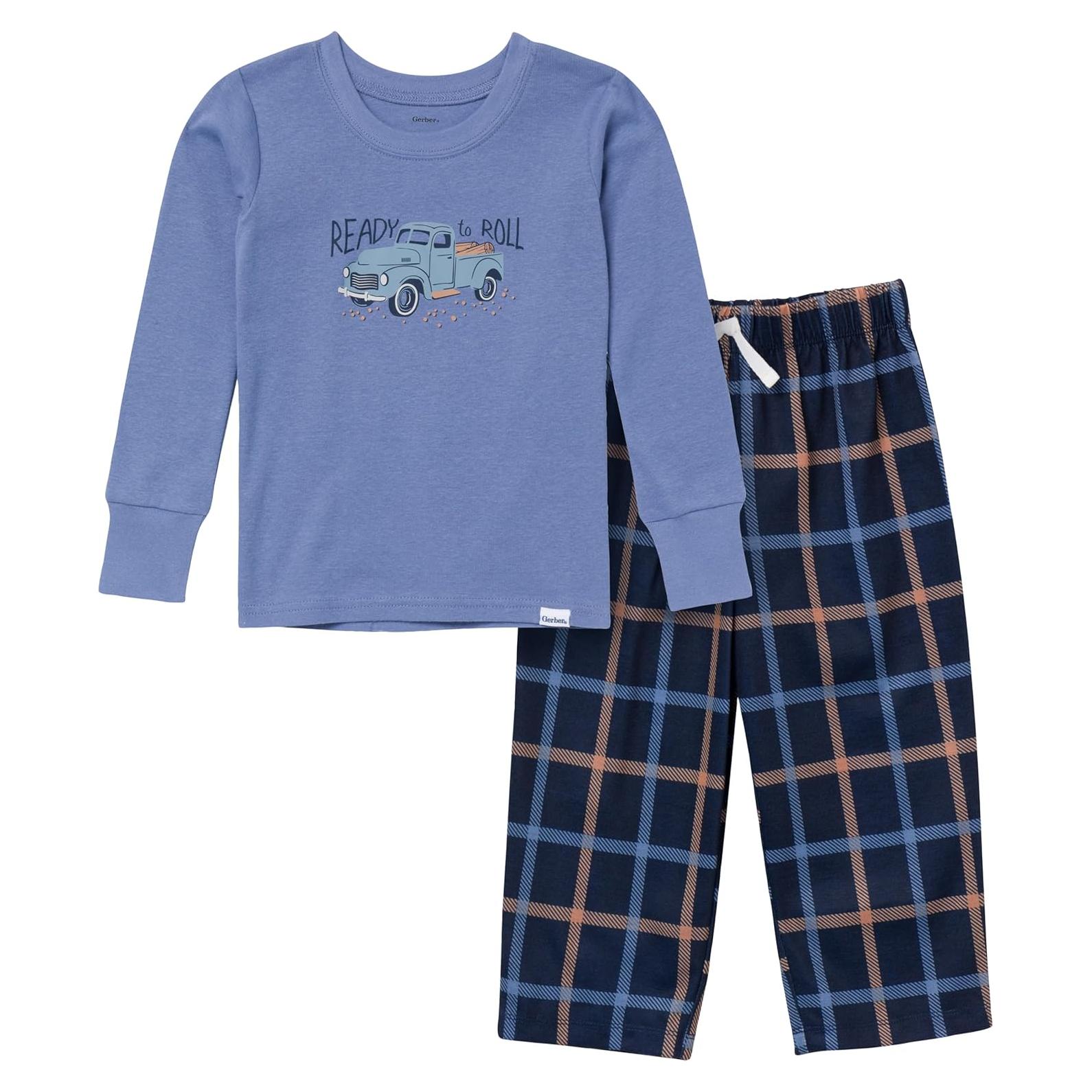 Conjunto de pijama 2 piezas Gerber para bebés 2T azul coche