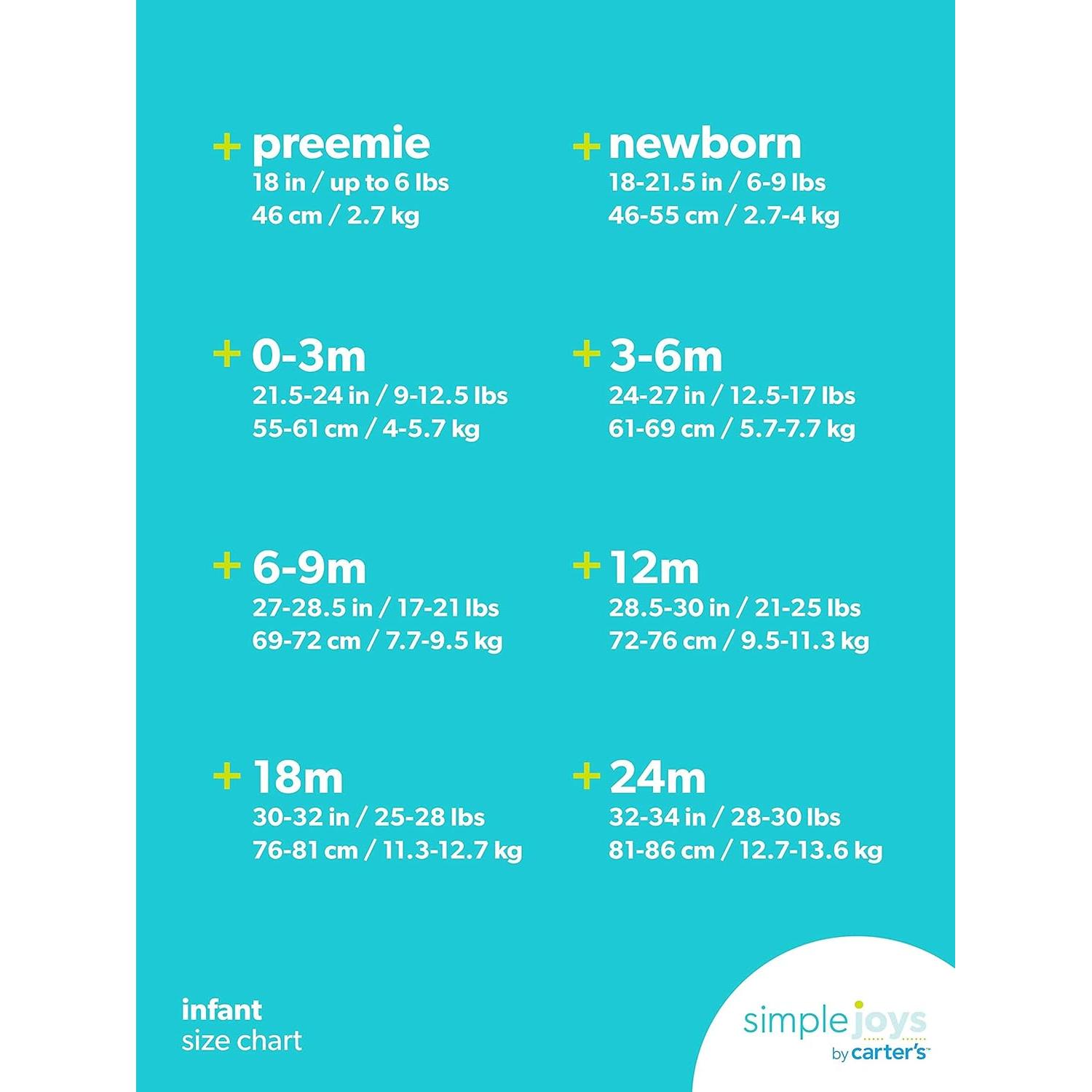 Bodies de Manga Larga para Bebés Niñas Carter's - Paquete de 5