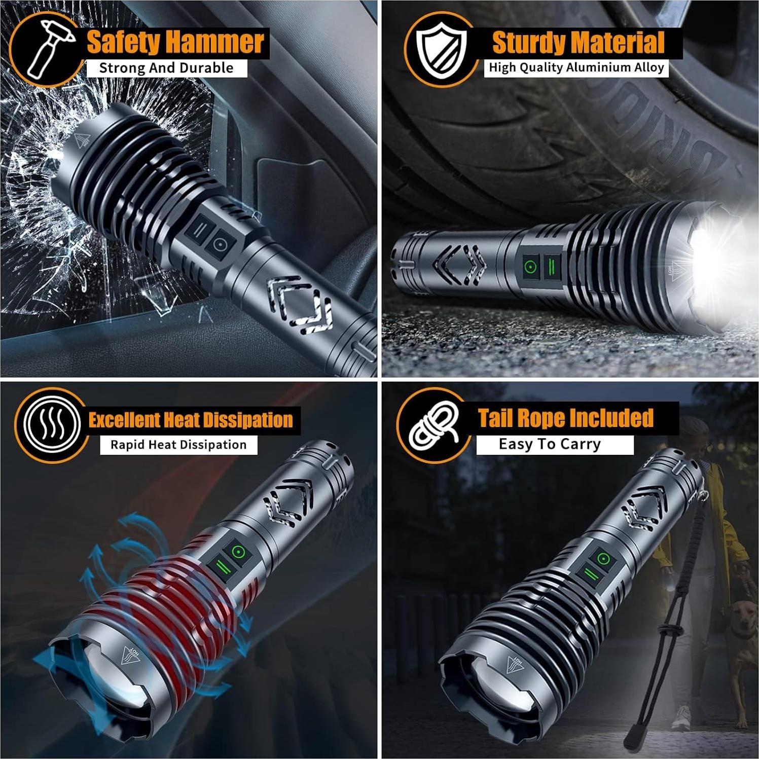 Linterna LED Recargable Baibian XHP160-06 5500 Lúmenes 6 Modos