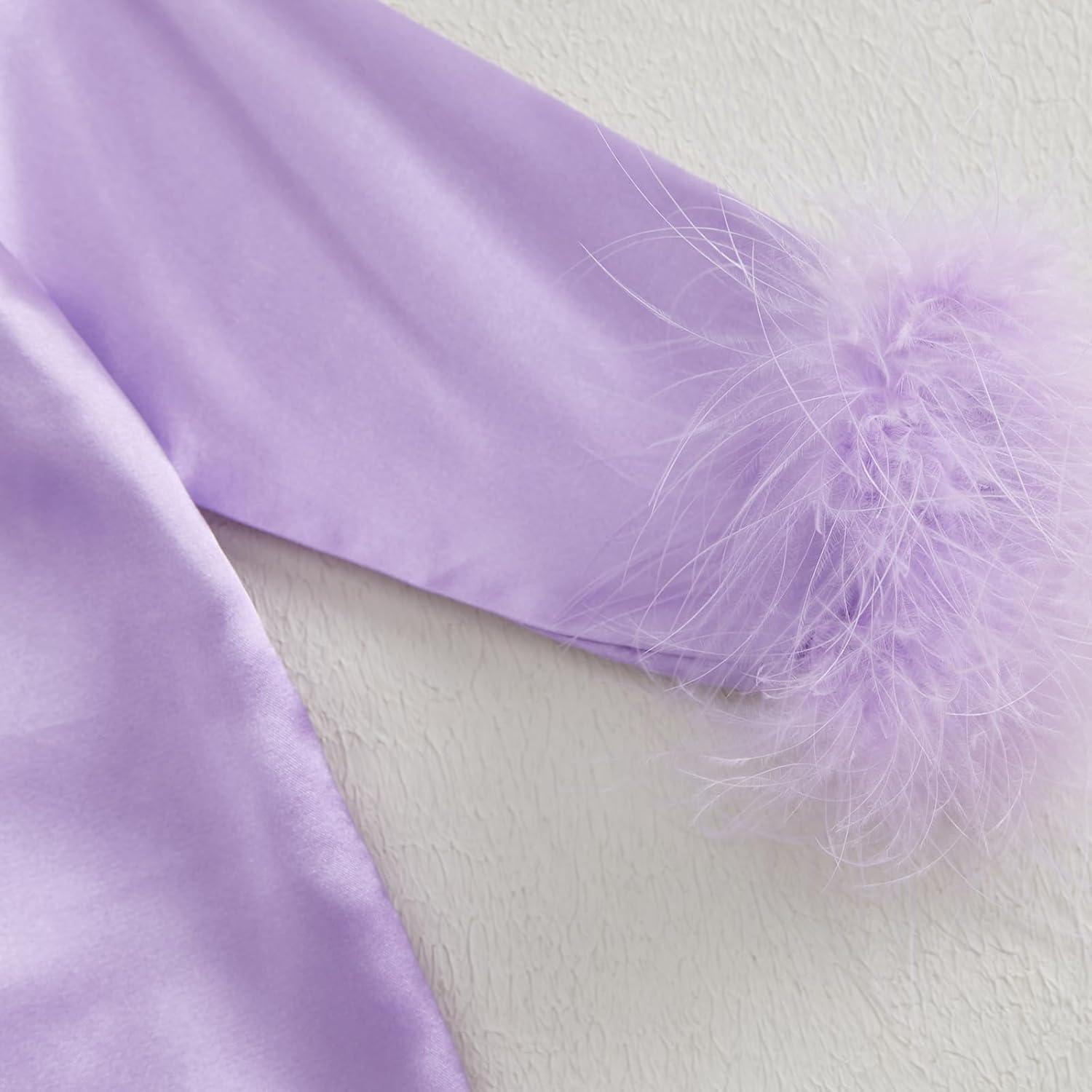 Conjunto de Pijamas de Satén para Niña 2-3T con Ribete de Peluche