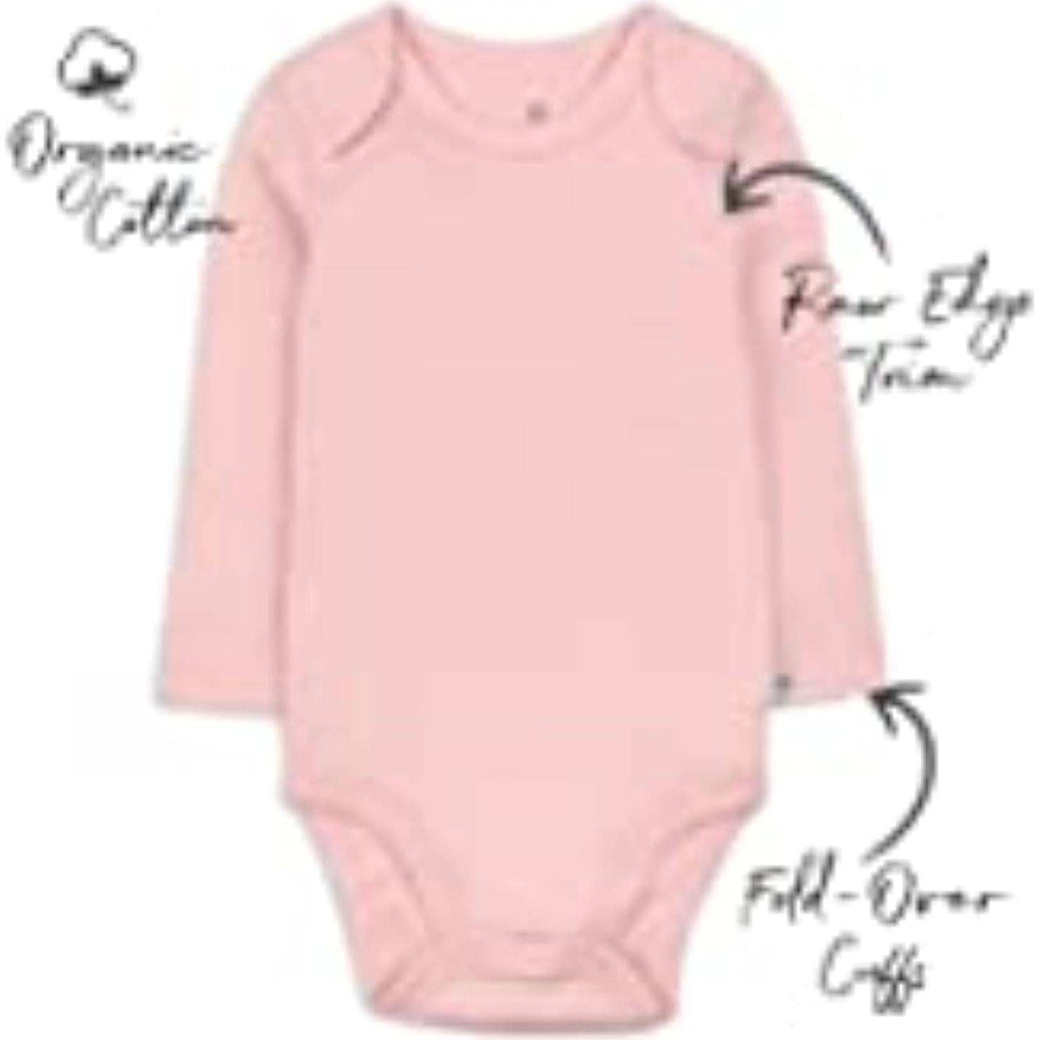 Bodies de Manga Larga HonestBaby 5 Piezas 100% Algodón Orgánico