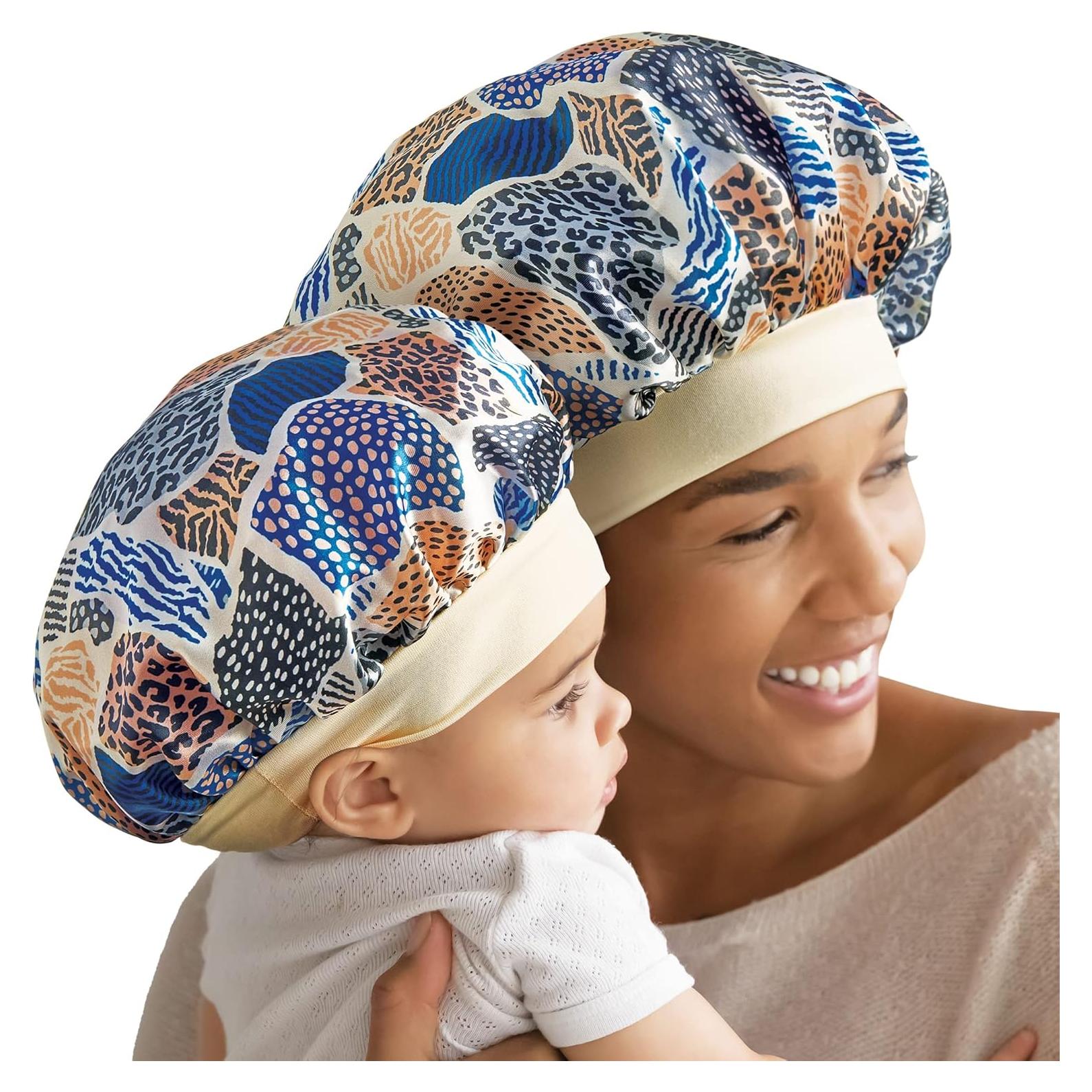 Gorro de Satén 2-en-1 Mamá e Hijo Red by Kiss - Leopardo