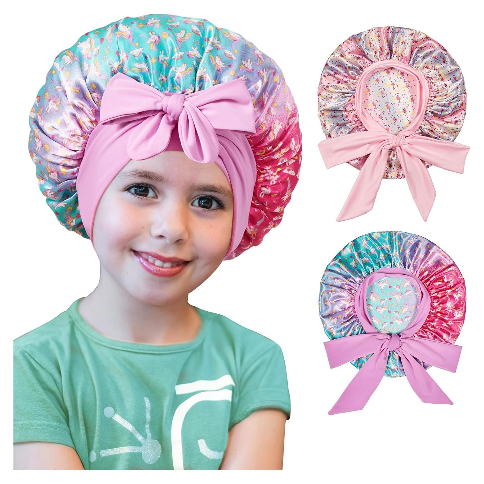 2 Gorras de Seda para Niños Choshion - Gorro de Dormir Ajustable