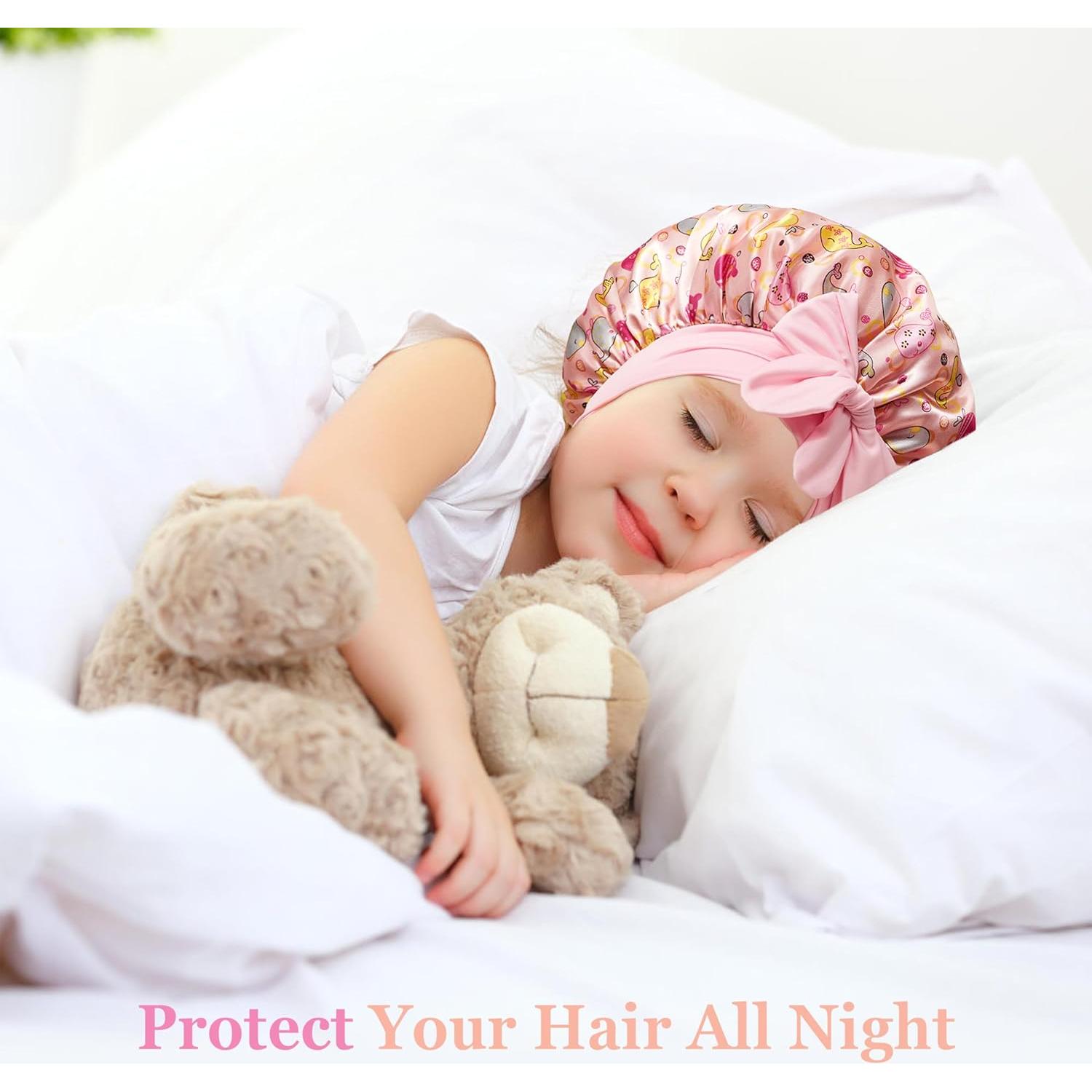 2 Gorras de Seda para Niños Choshion - Gorro de Dormir Ajustable