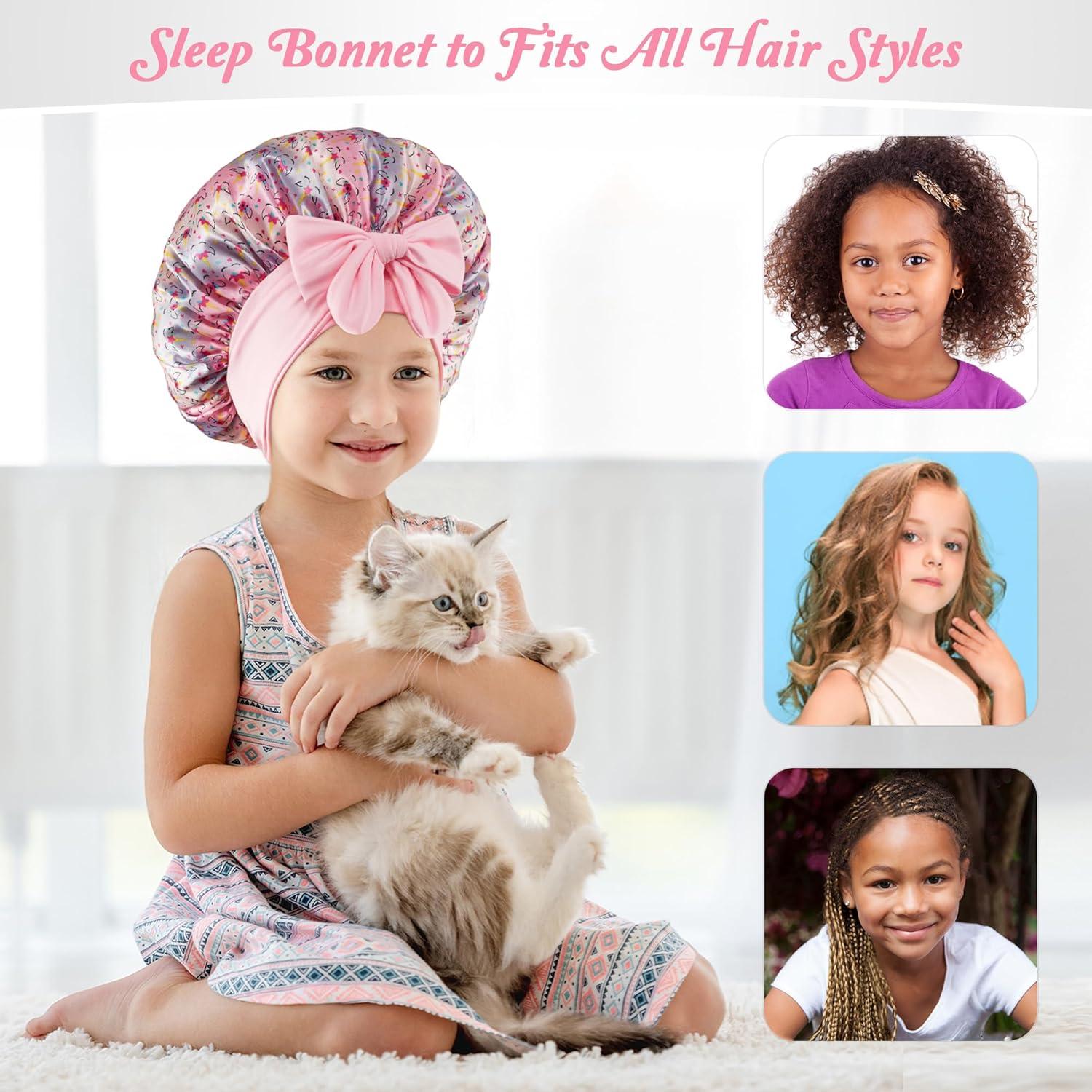 2 Gorras de Seda para Niños Choshion - Gorro de Dormir Ajustable