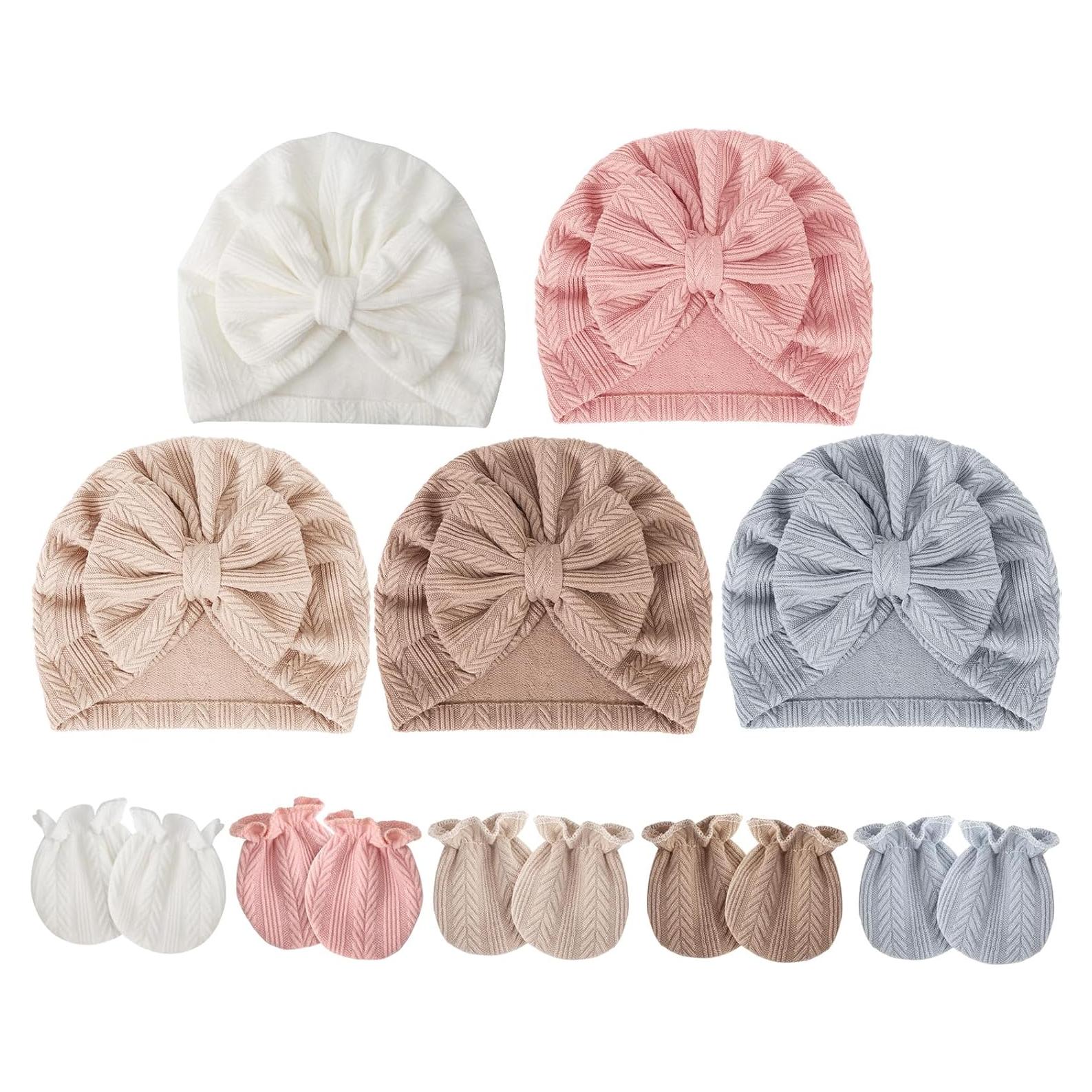 Conjunto de Gorros y Manoplas BQUBO para Bebés 0-12 Meses