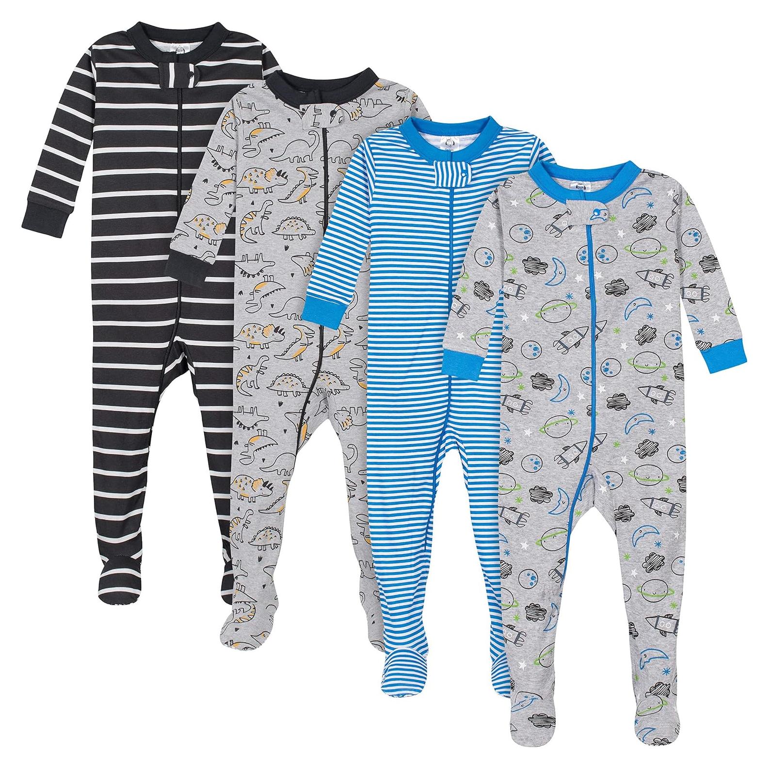 Pijamas con pies para bebés Gerber 4 unidades 18 meses