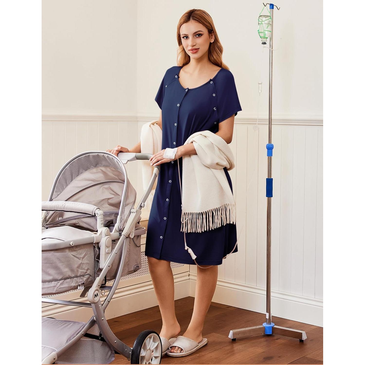 Bata de Maternidad Ekouaer 3 en 1 para Trabajo y Lactancia S-XXL