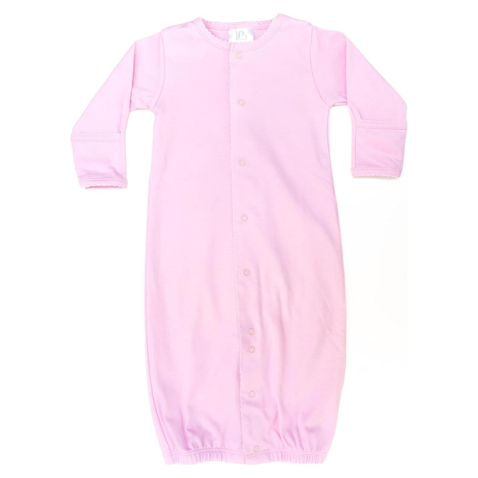 Bata Convertidora Bebé 100% Algodón Pima Rosa 0-3 Meses