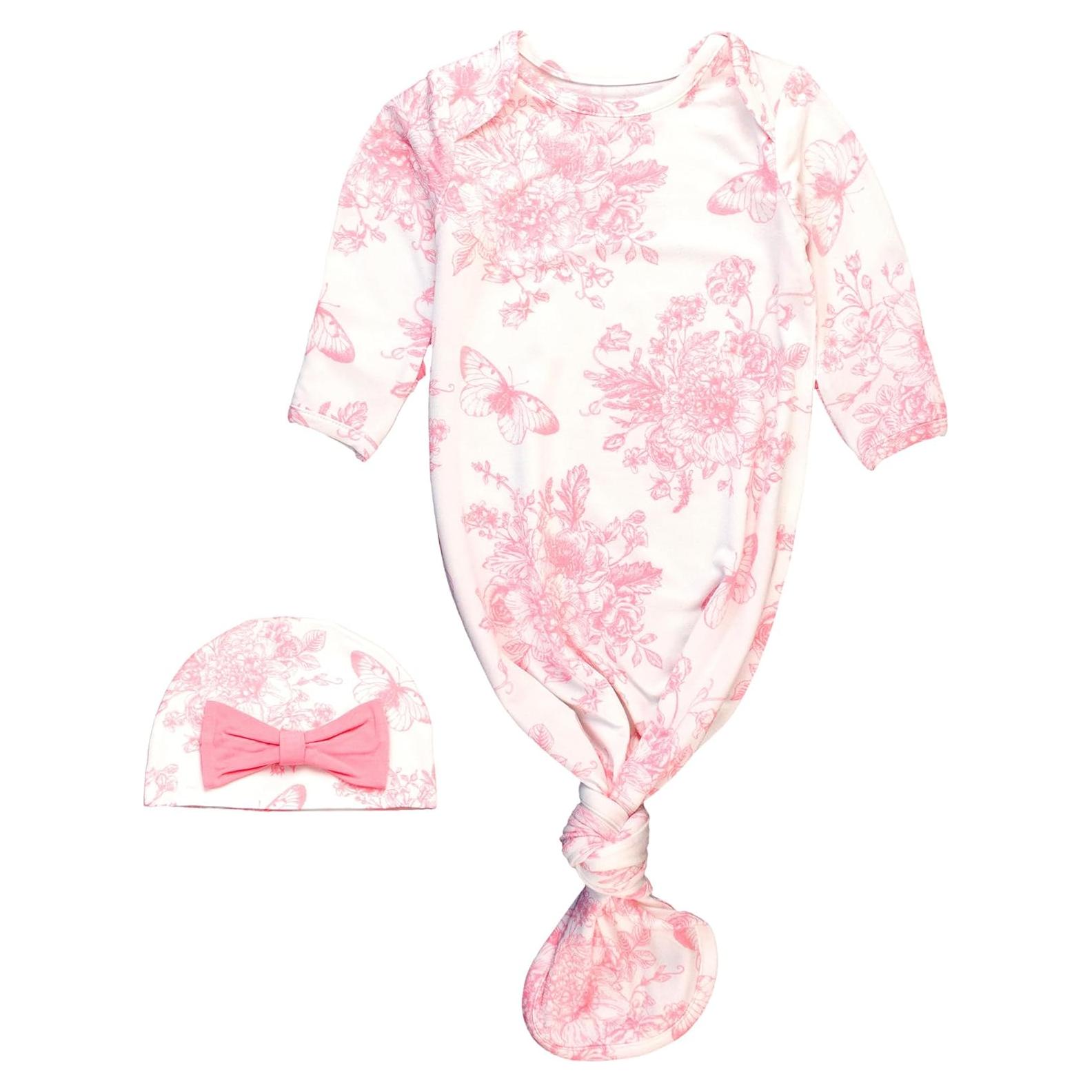 Conjunto Gown y Sombrero RuffleButts Mariposas 0-3 meses