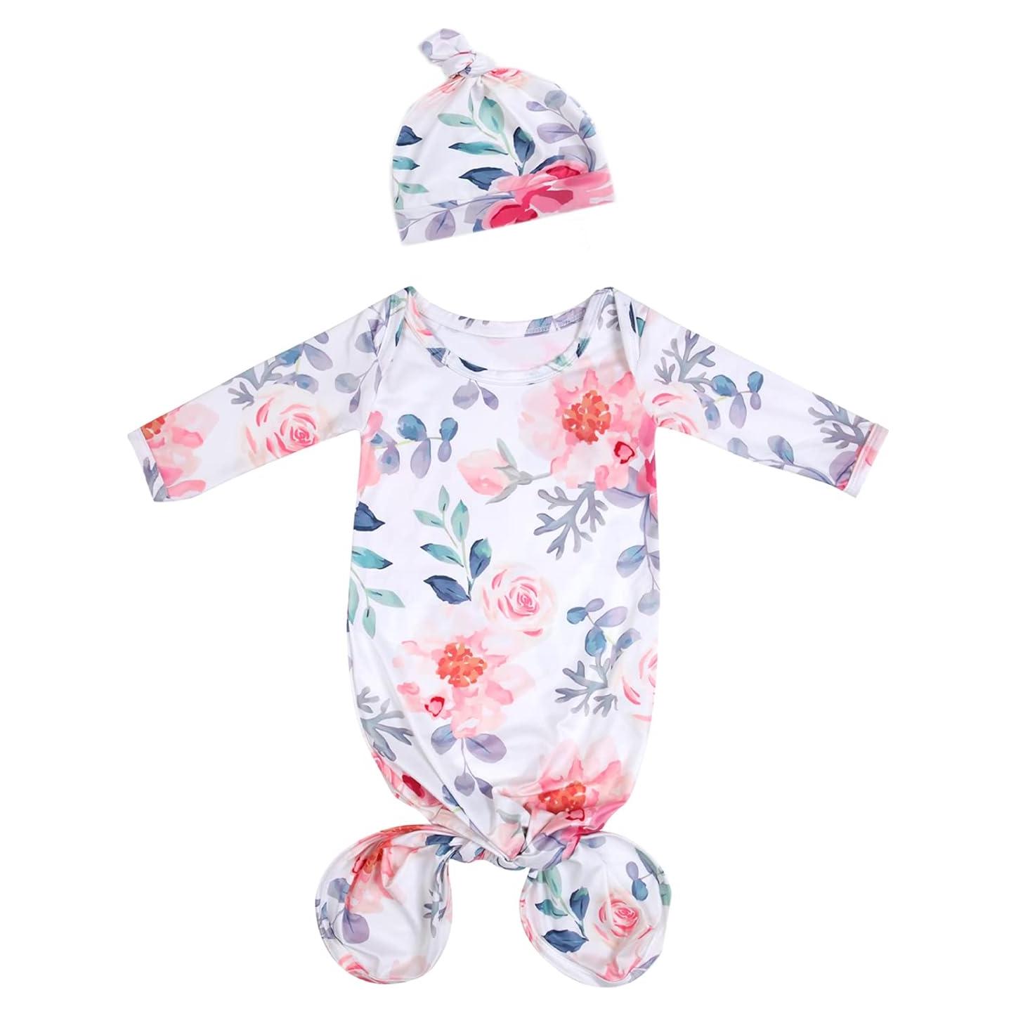 Conjunto de Ropa para Bebé MVUOCR 0-6 Meses Floral con Sombrero