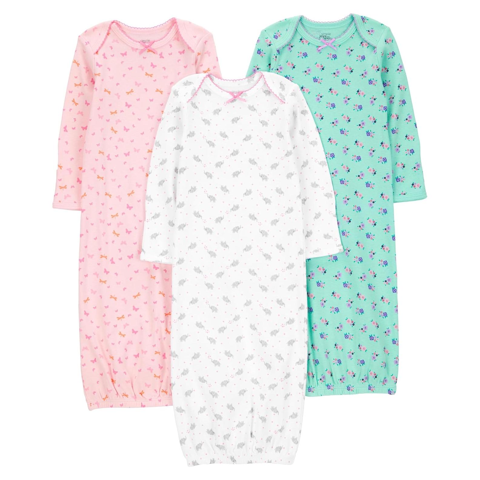 Conjunto de 3 vestidos de dormir algodón Carter's para niñas