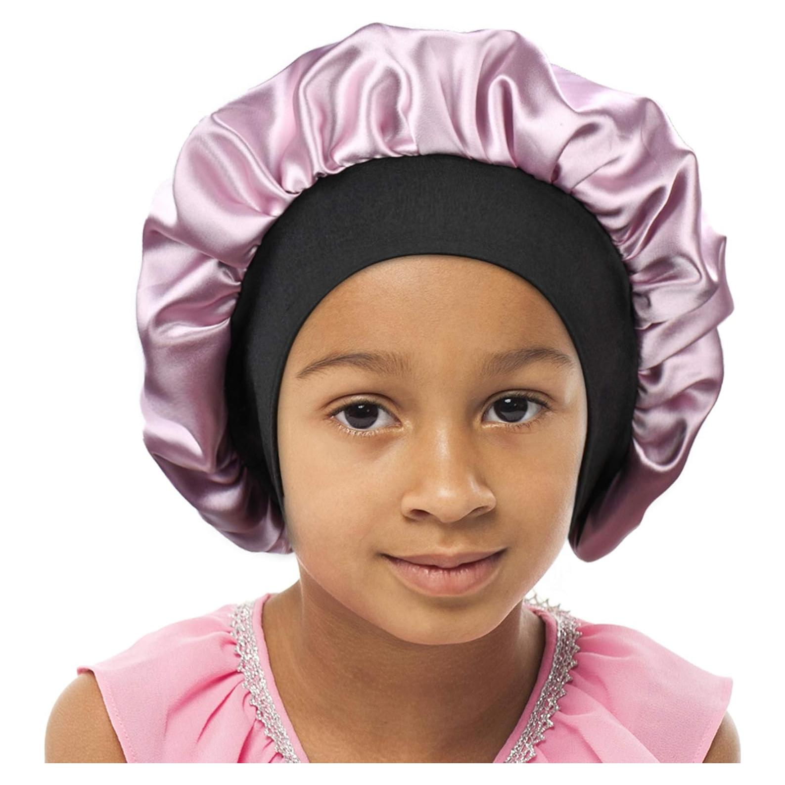 Bonete de Satén para Niños SENGTERM Doble Capa Rosa