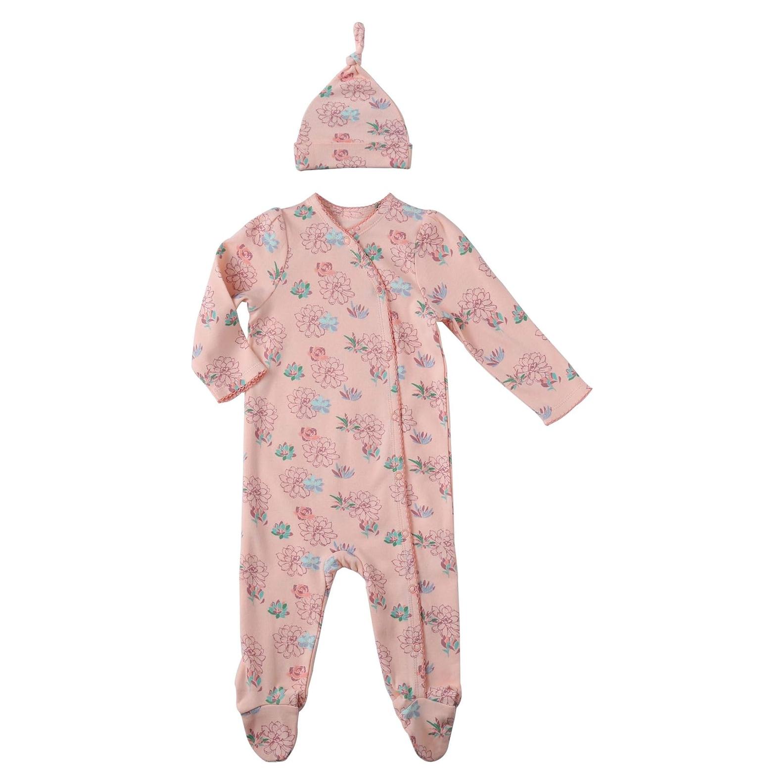 Pijama de bebé Asher y Olivia 100% Algodón Flores Ruborizadas 6-9 Meses