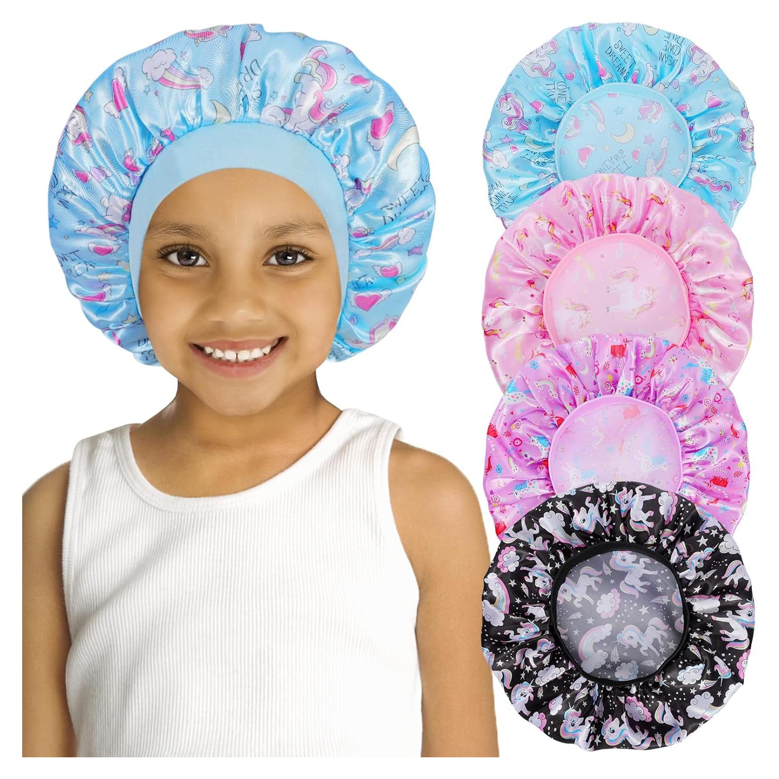 4 Gorros de Satén para Niños COCPOK - Diseño Unicornio