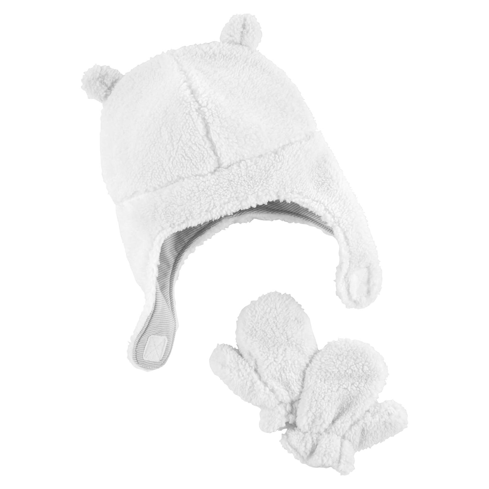 Conjunto Gorro y Manoplas Bebé Simple Joys 0-9 meses Marfil