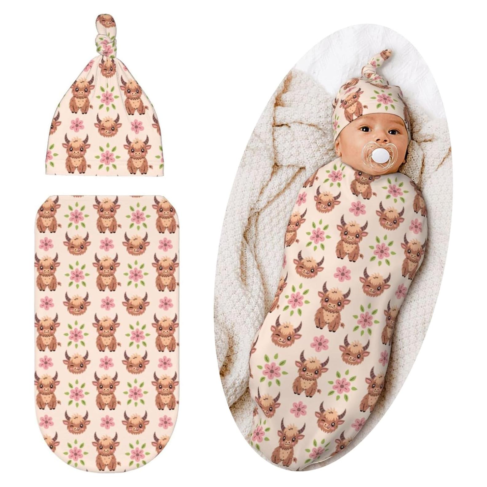 Manta de Envolver para Bebé Qwalnely Vaca de las Tierras Altas