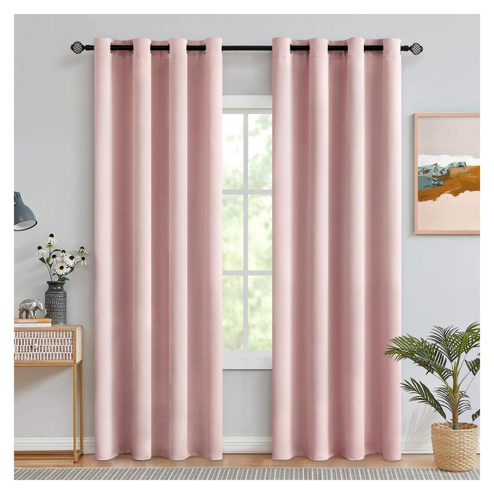 Cortinas blackout MIULEE Rosa Bebé 2 paneles 132 x 213 cm