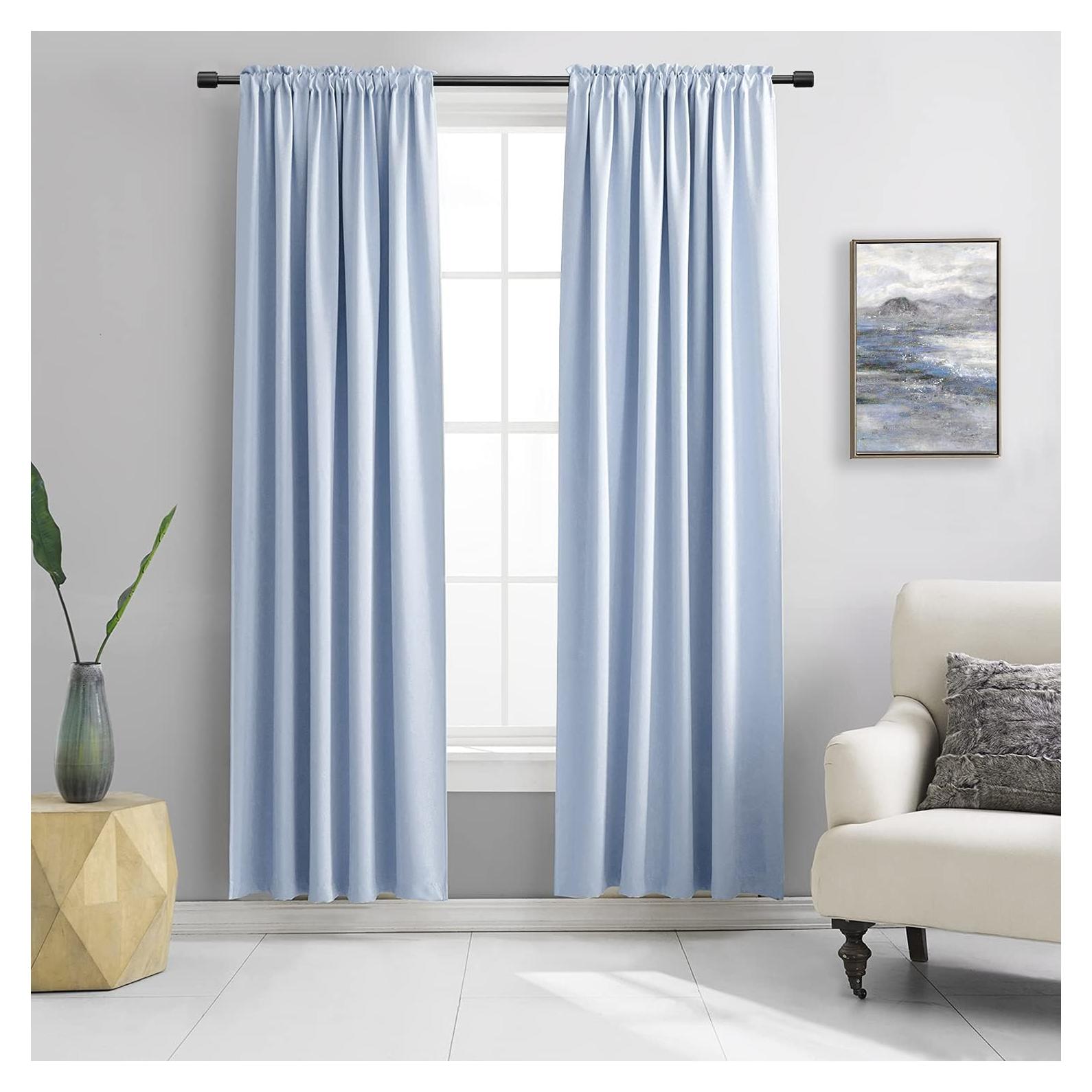 Cortinas Opacas Aislantes Térmicas DONREN Azul Claro 106.68x213.36cm