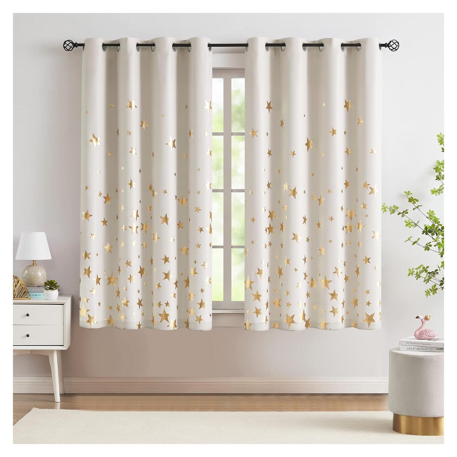 Cortinas Opacas Treatmentex Estrella Ivory 50x63 cm, Pack de 2