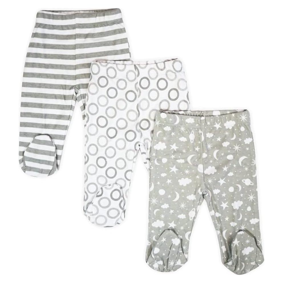 Pantalones de pie de algodón Spasilk para bebés varones - 3 unidades