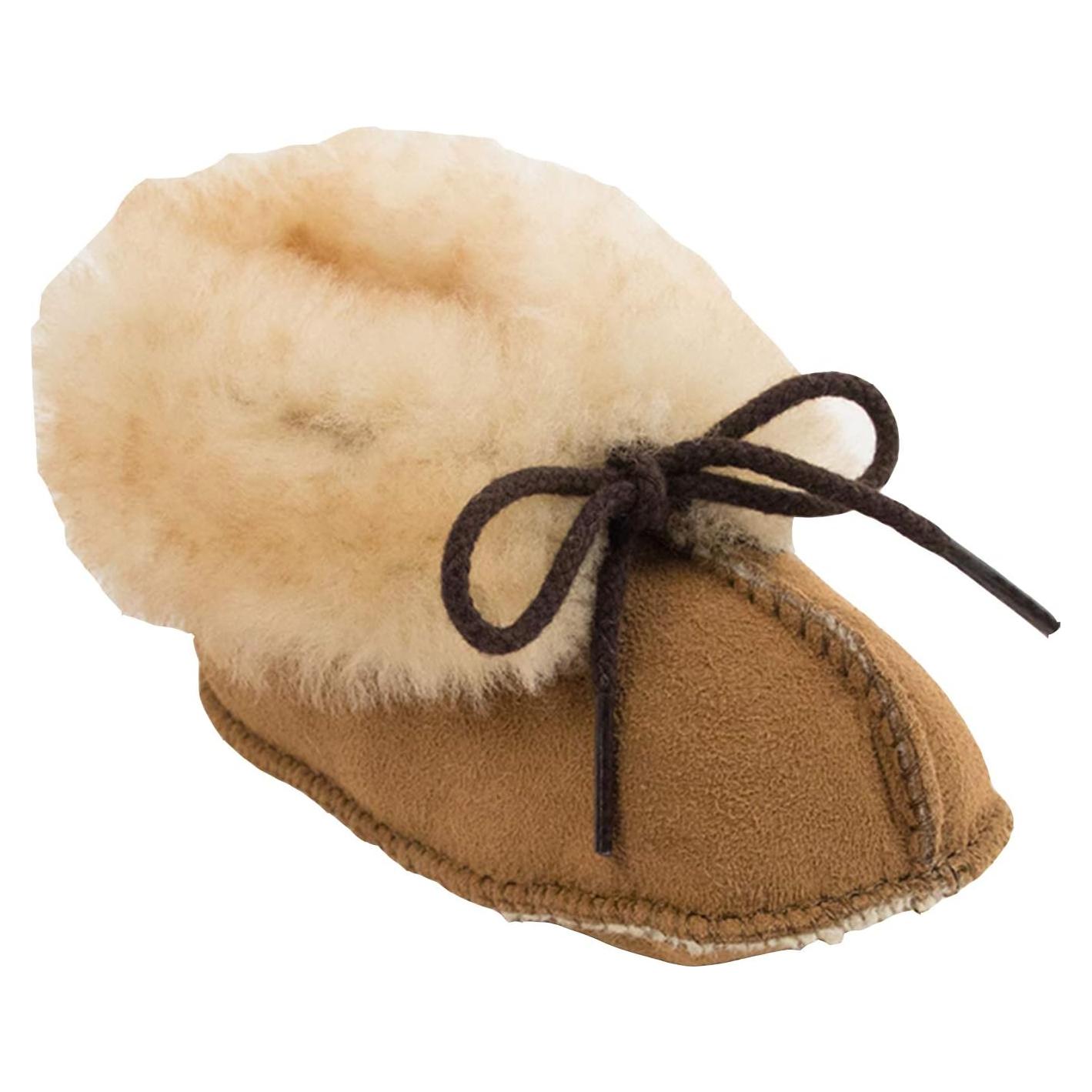 Botín de piel de oveja Minnetonka para infante 3 Tan