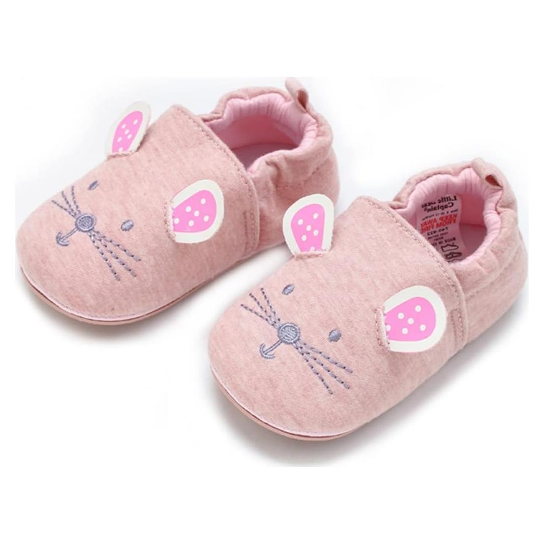 Zapatillas Infantiles COSANKIM para Bebés 6-9 Meses Gato Rosa