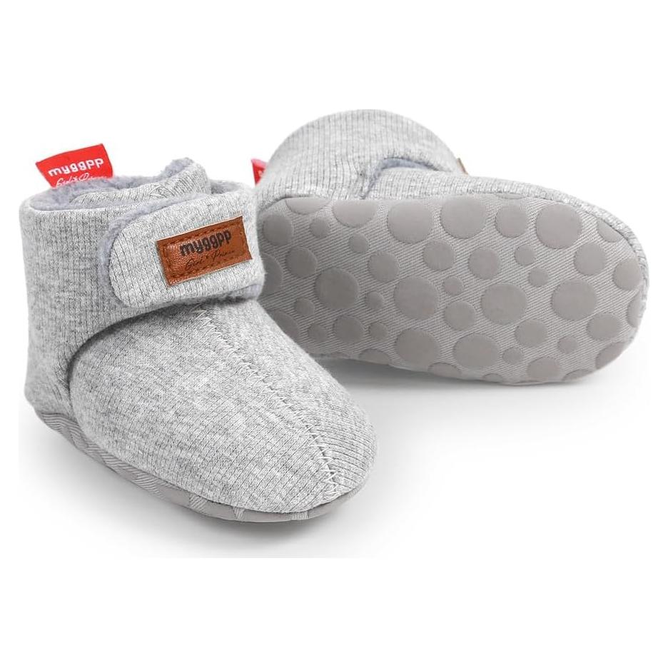 Botines para Bebés 6-12 Meses Gris - Zapatillas Cálidas
