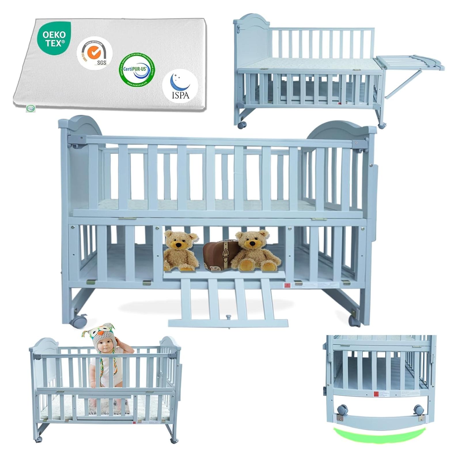 Cuna Mini Portátil Styhigh 4 en 1 con Colchón Viscoelástico