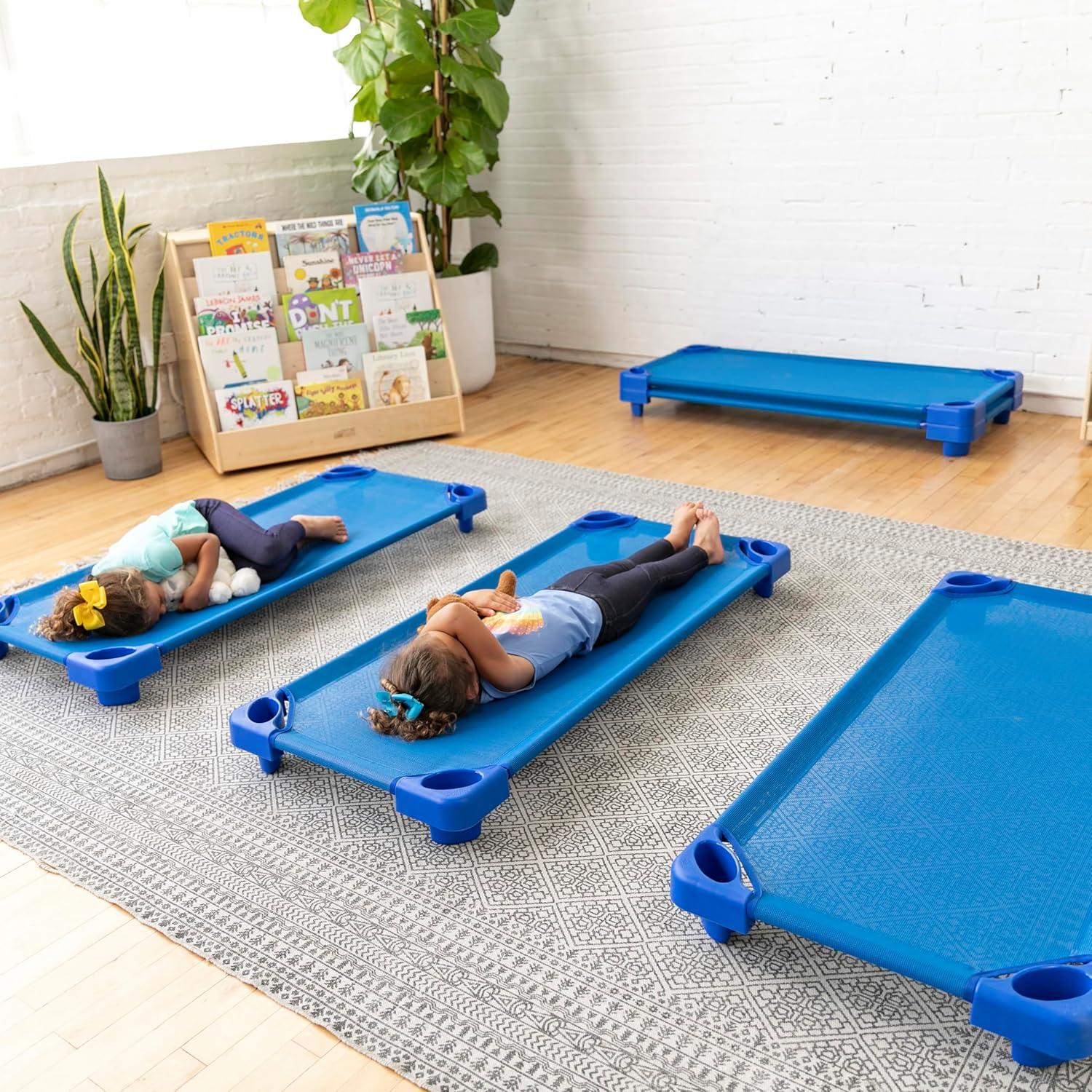 Cuna Apilable ECR4Kids Azul Estándar Paquete de 5